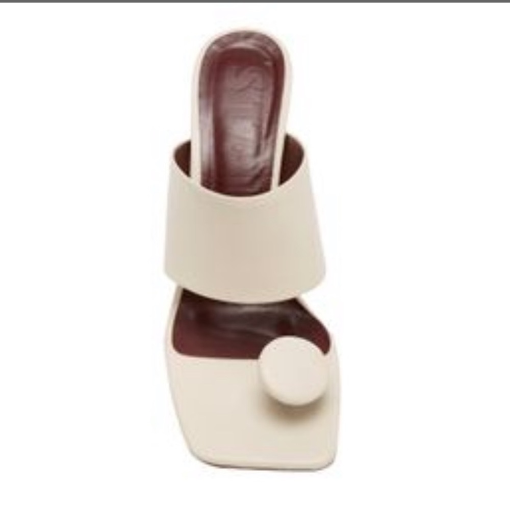 STAUD LUNA SQUARE TOE SANDALS IN White—NWT